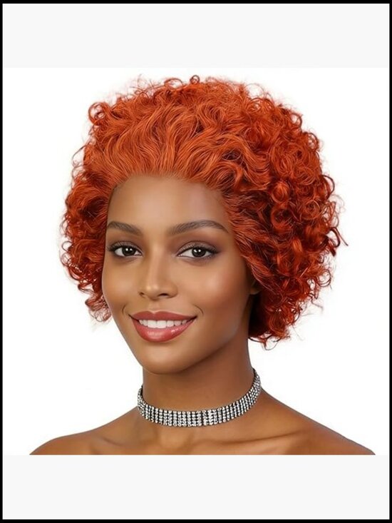 Short Curly Pixie Cut Wig Human Hair Chic Modern Style Voluminous Texture main image 4
